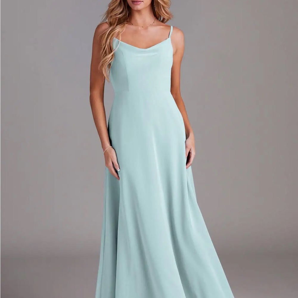 NWT Petite Azazie Daenerys Dress in Mist - Picture 3 of 8